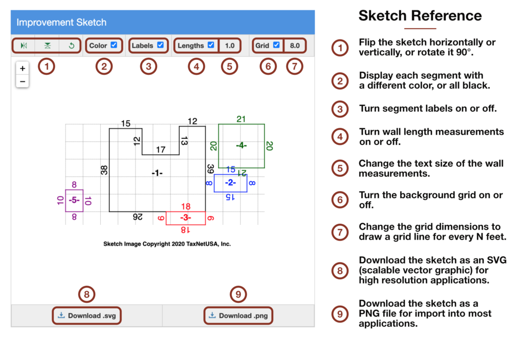 Appraisal Sketch Software  Simple Floor Plan Program  TaxNetUSA